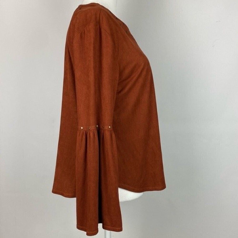 Style & Co Womens Blouse Size PL V-neck Bell Sleeve Ladies Top - Picture 5 of 6